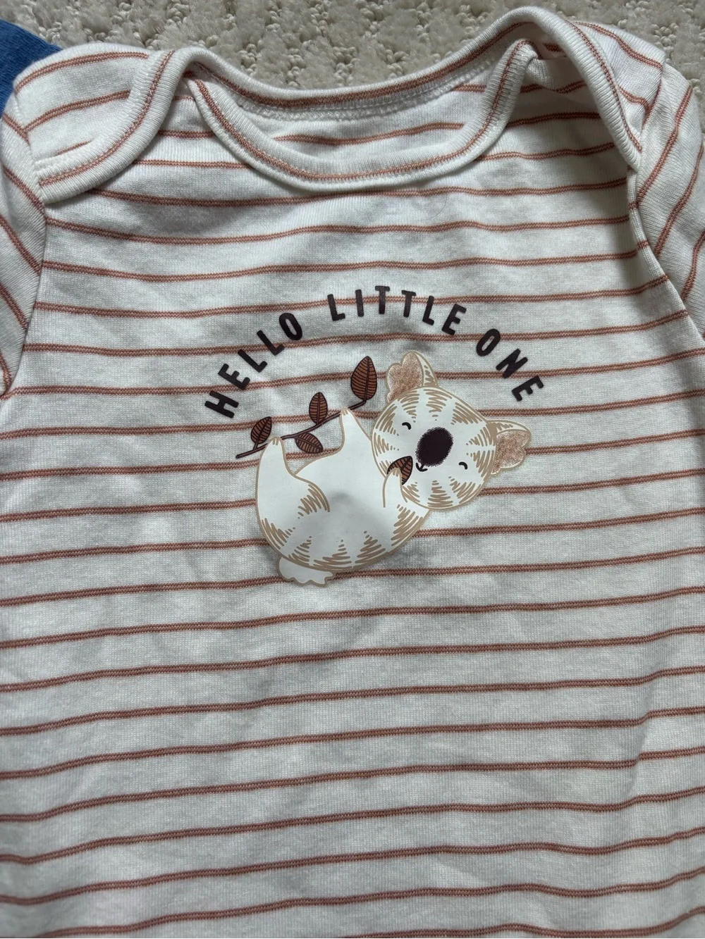 Carter's Blue 'Cutest Cuddler' & Cream-Striped Bodysuit Duo, Size 24m